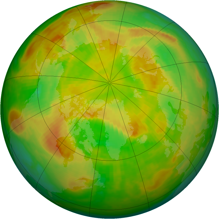 Arctic ozone map for 28 May 1989